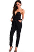 Black Fitted V Neck Sleeveless Harem Pants Jumpsuit